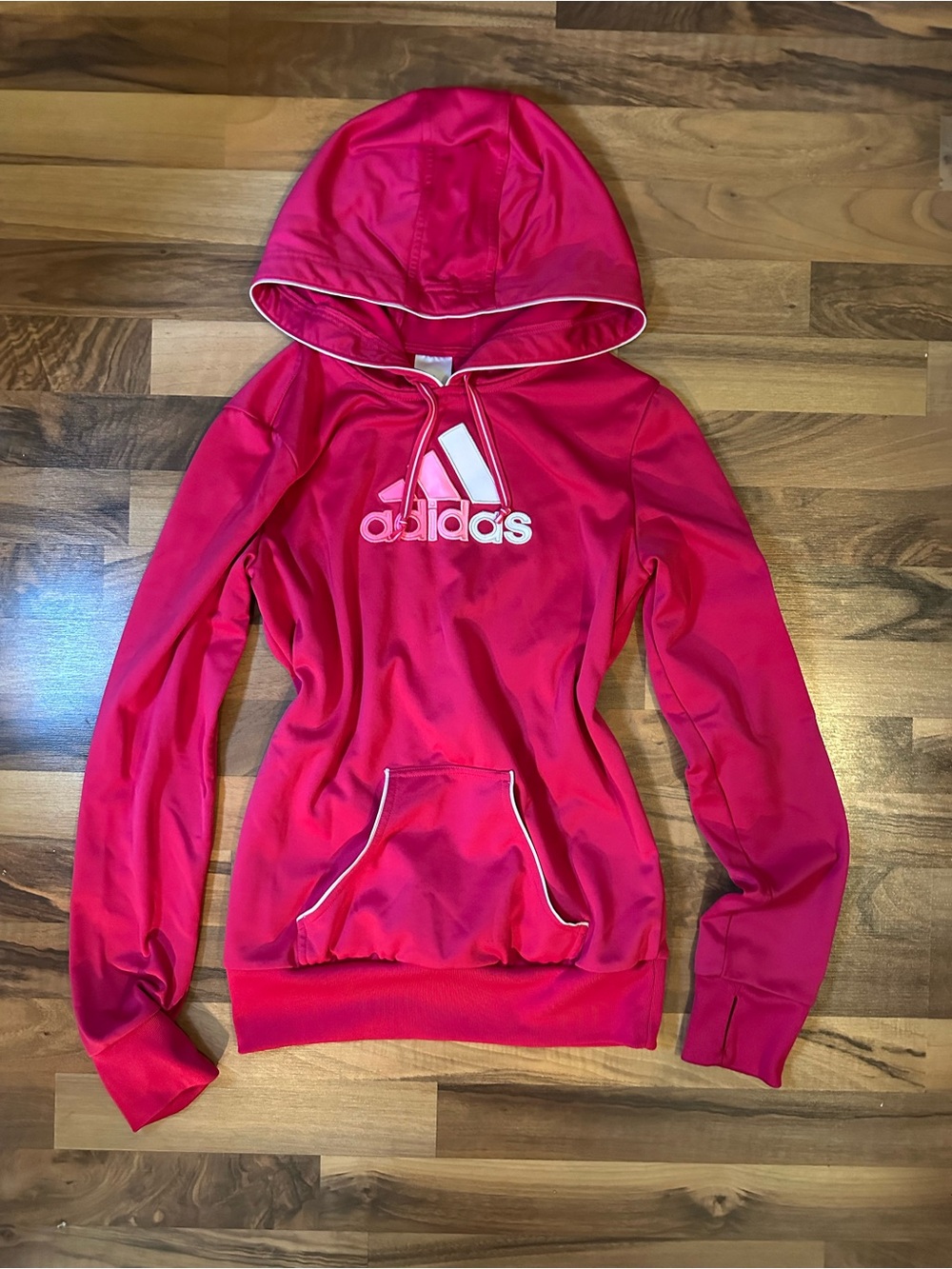 adidas Hot Pink Hooded Logo Sweatshirt